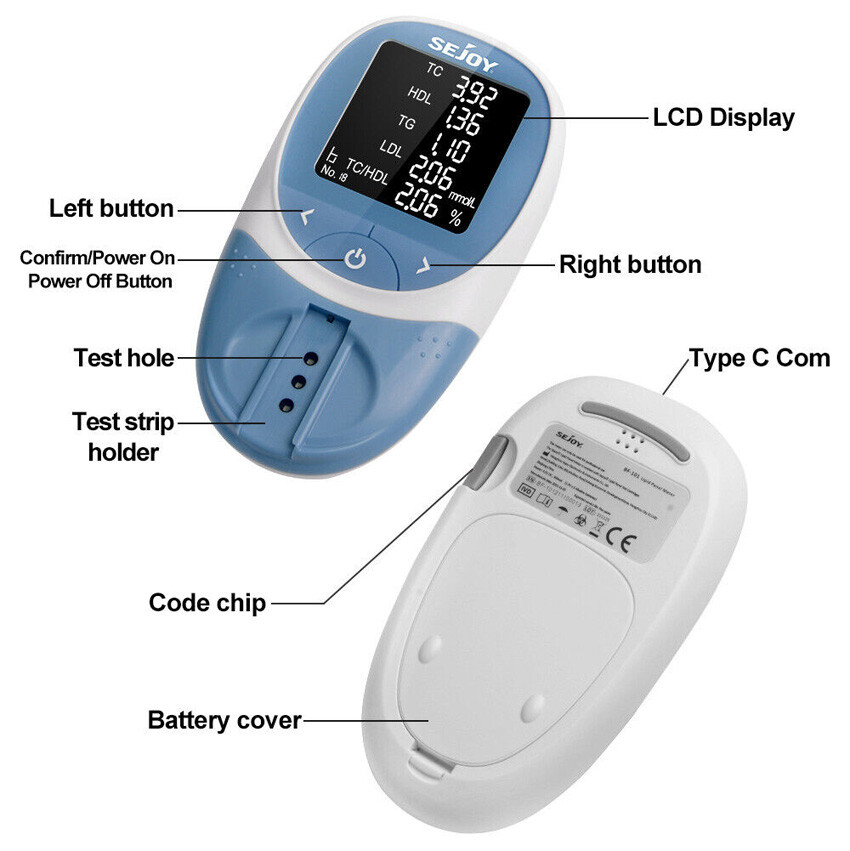 Optics Multifunction Total 5 in 1 Blood Lipid Analyzer Cholesterol With Strips