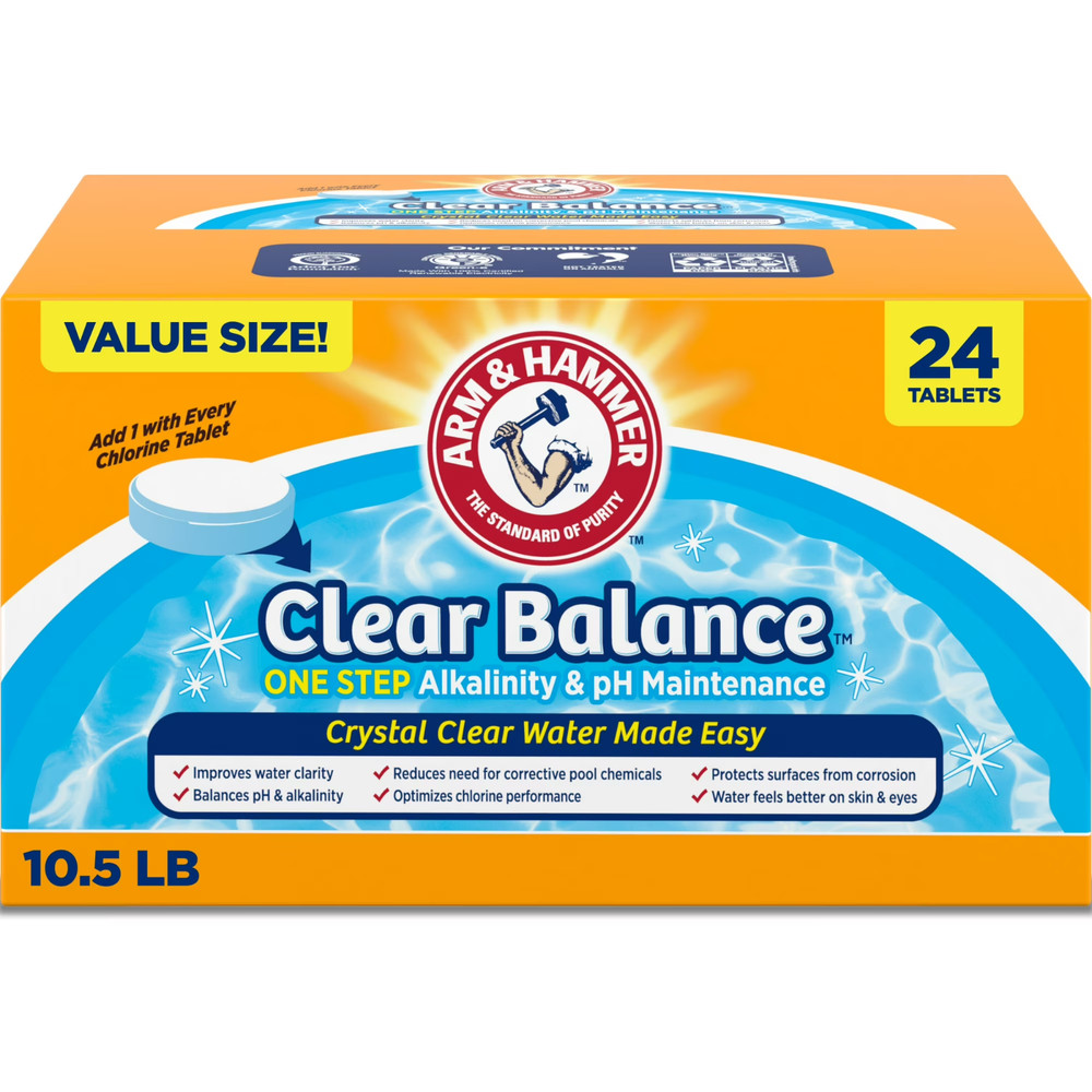 Clear Balance Swimming Pool Maintenance Tablets, 1 Pack, 24 Count
