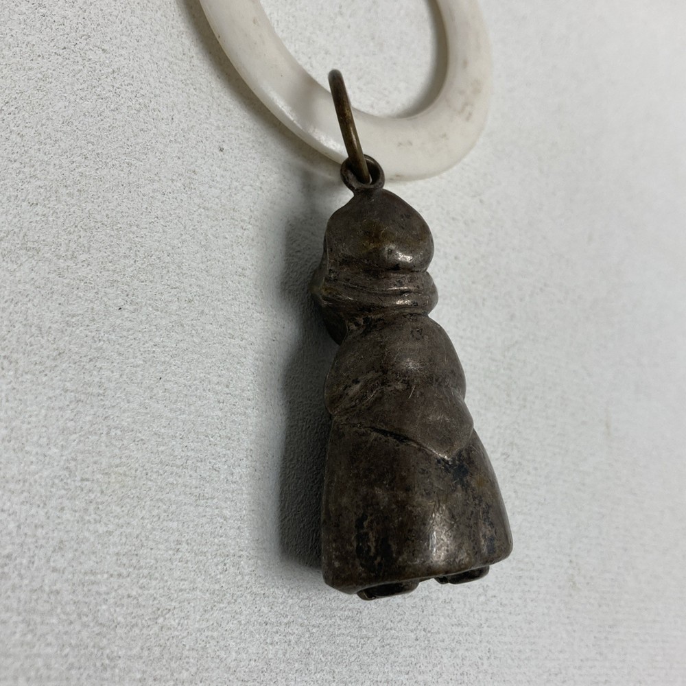 (RefJOH13) Antique baby rattle teether grandma design shape