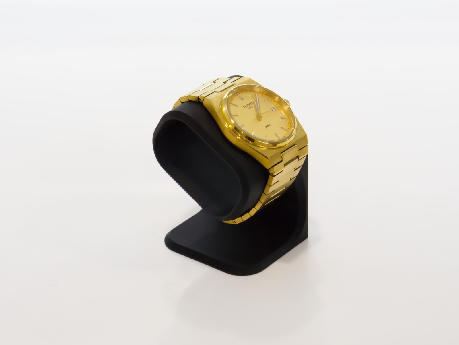 Sleek Stylish Modern Watch Display Stand for Desk or Case - Charcoal Black