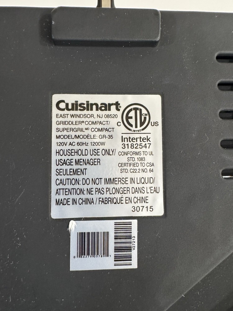 Cuisinart GR-35 Griddler Compact Grill/Griddle/Panini Press Tested