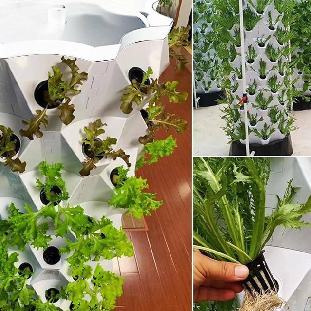 NEW 80 Pot Vertical Hydroponics Tower Systems Set Hydroponic Growing Kit Garden