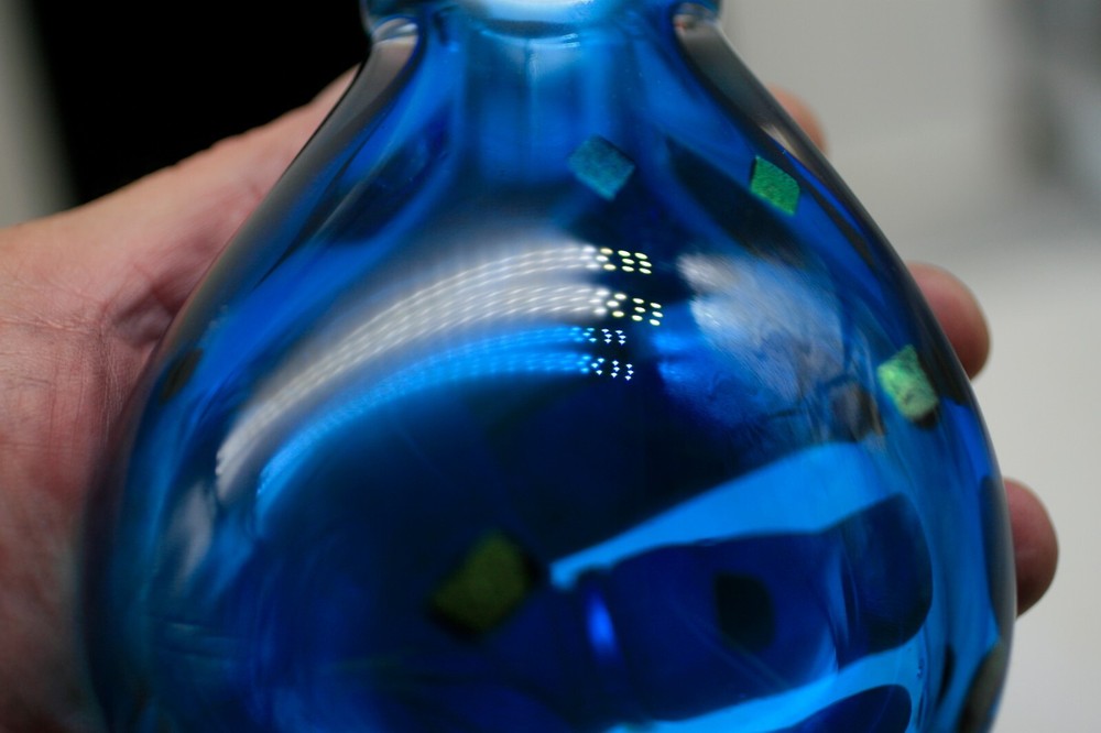 Hand Blown Glass Vase - (Signed & Dated) Z2