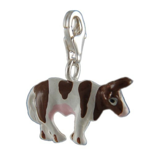 Melina Charm Pendant Cow Silver 925 Enamel