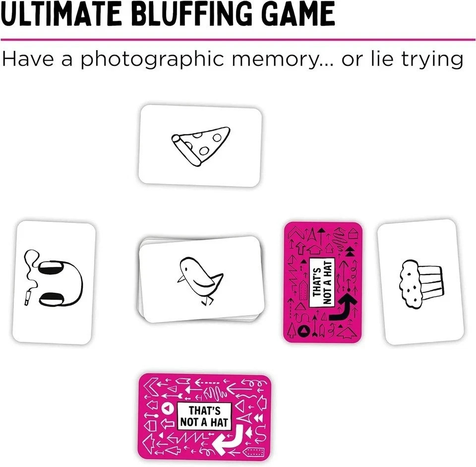 That'S Not a Hat - Fun Bluffing & Memory Party Game for All Ages Components