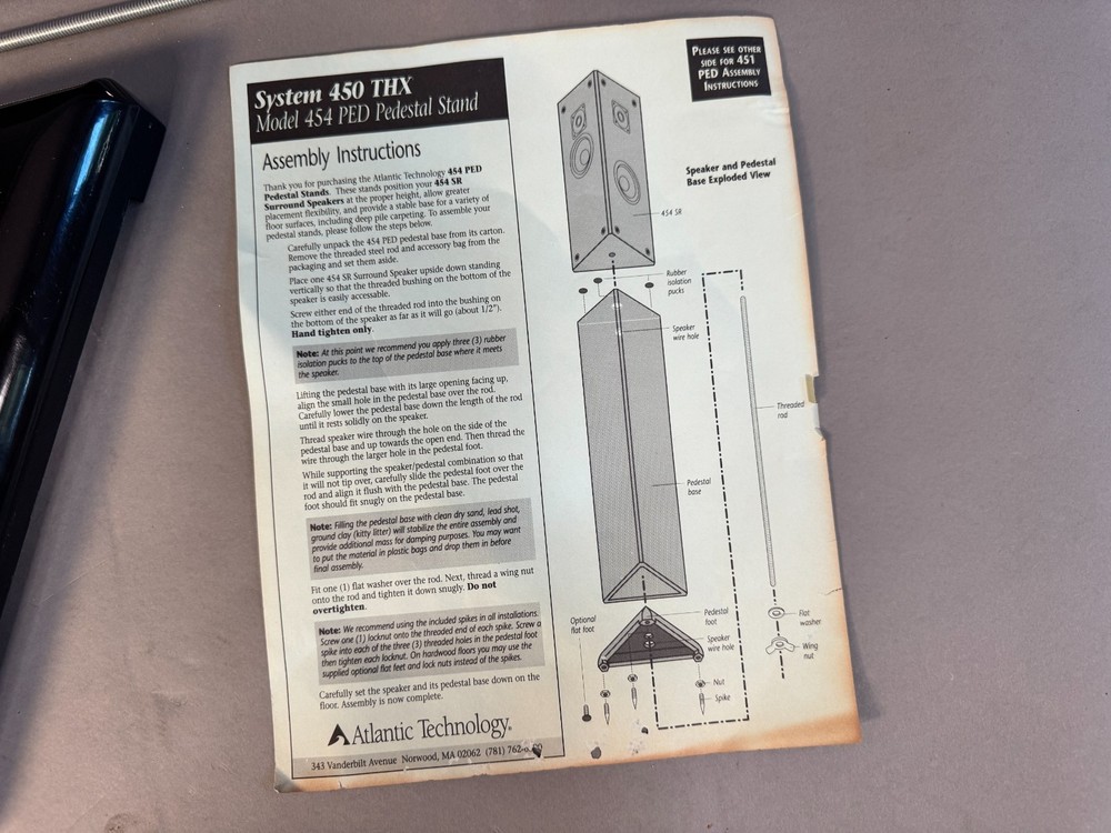 Atlantic Technology 454 PED THX Pedestal Stands