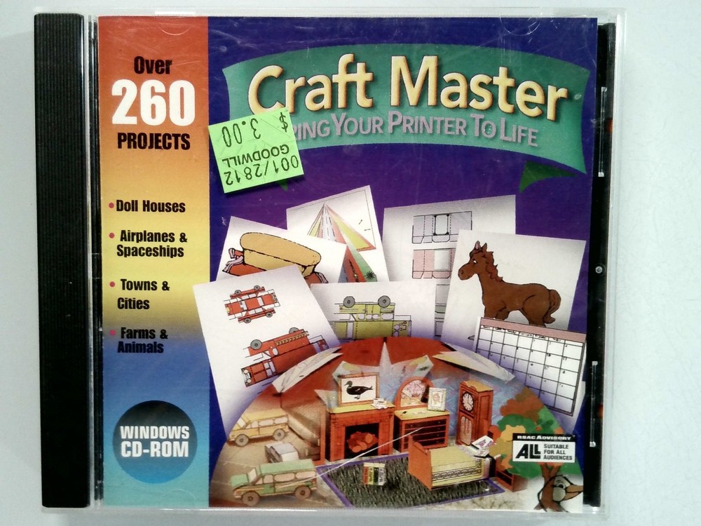 VALUSOFT Craft Master CD-ROM Software Windows 95 3.1 Over 260 Projects