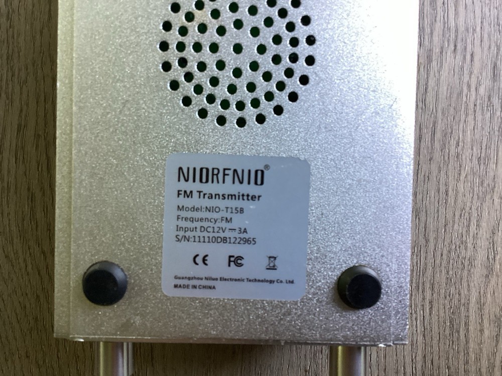 Niorfnio model #NIO-T15B wireless FM Bluetooth transmitter