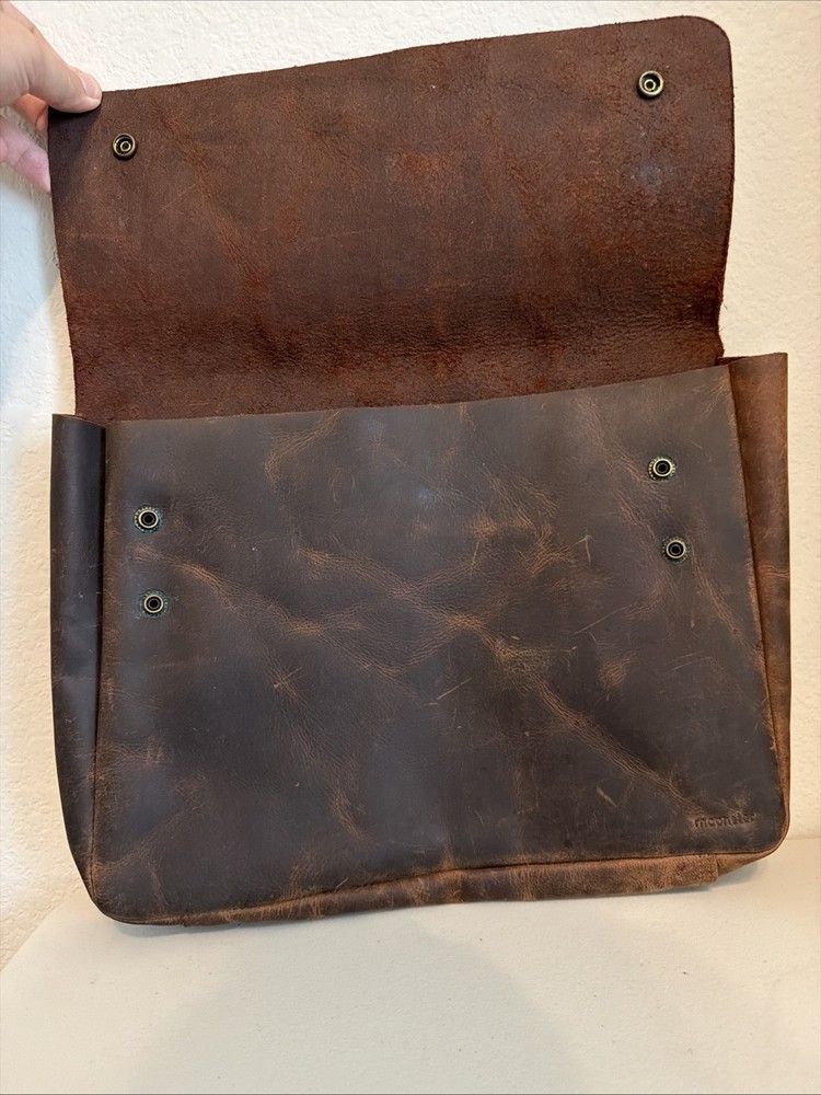 Vintage Leather Folder Document Holder/File Case/Document Portfolio, Office & Wo
