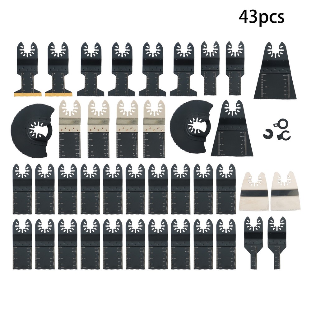 43 Pieces Universal Oscillating Saw Blades Quick Release Multi Tool Kit