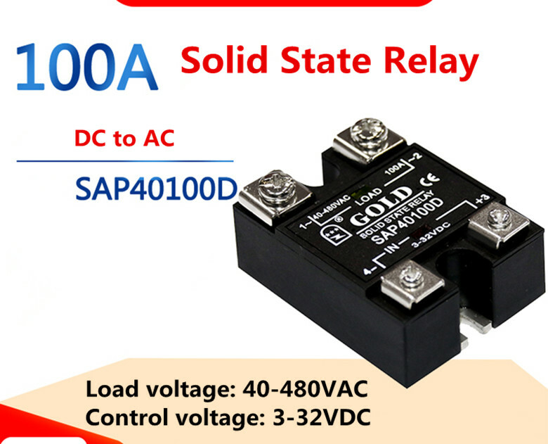 1pcs SSR Single-phase Solid State Relay SAP40100D 100A DC Control AC