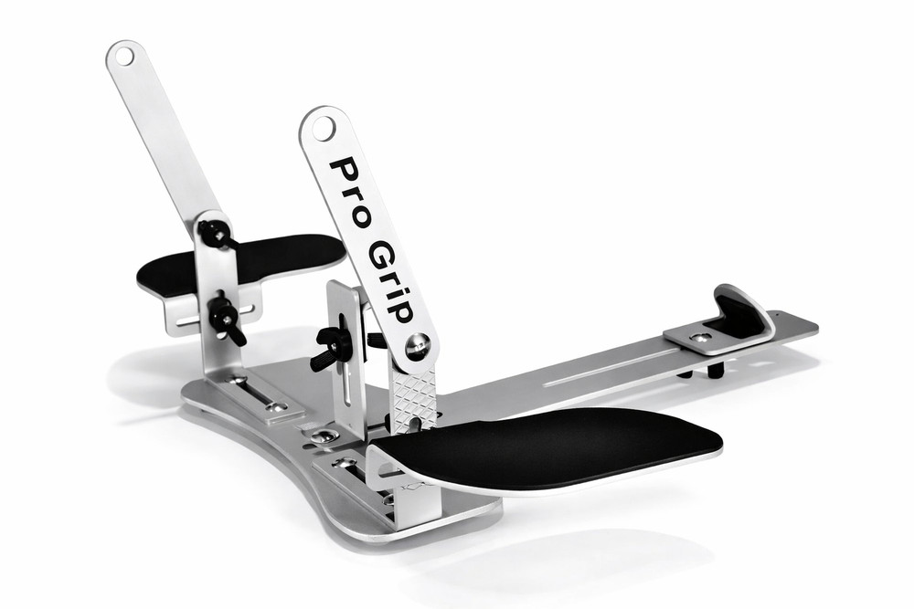 Pro Grip RC Transmitter Tray Adjustable Aluminum w/ Strap Silver