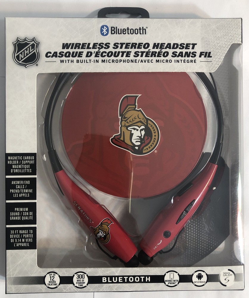 NHL Ottawa Senators Wireless Bluetooth Headset Neckband