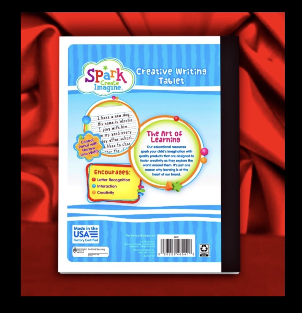 Spark Handwriting Practice, 100 Sheet Book (grades K-2) Creative Writing