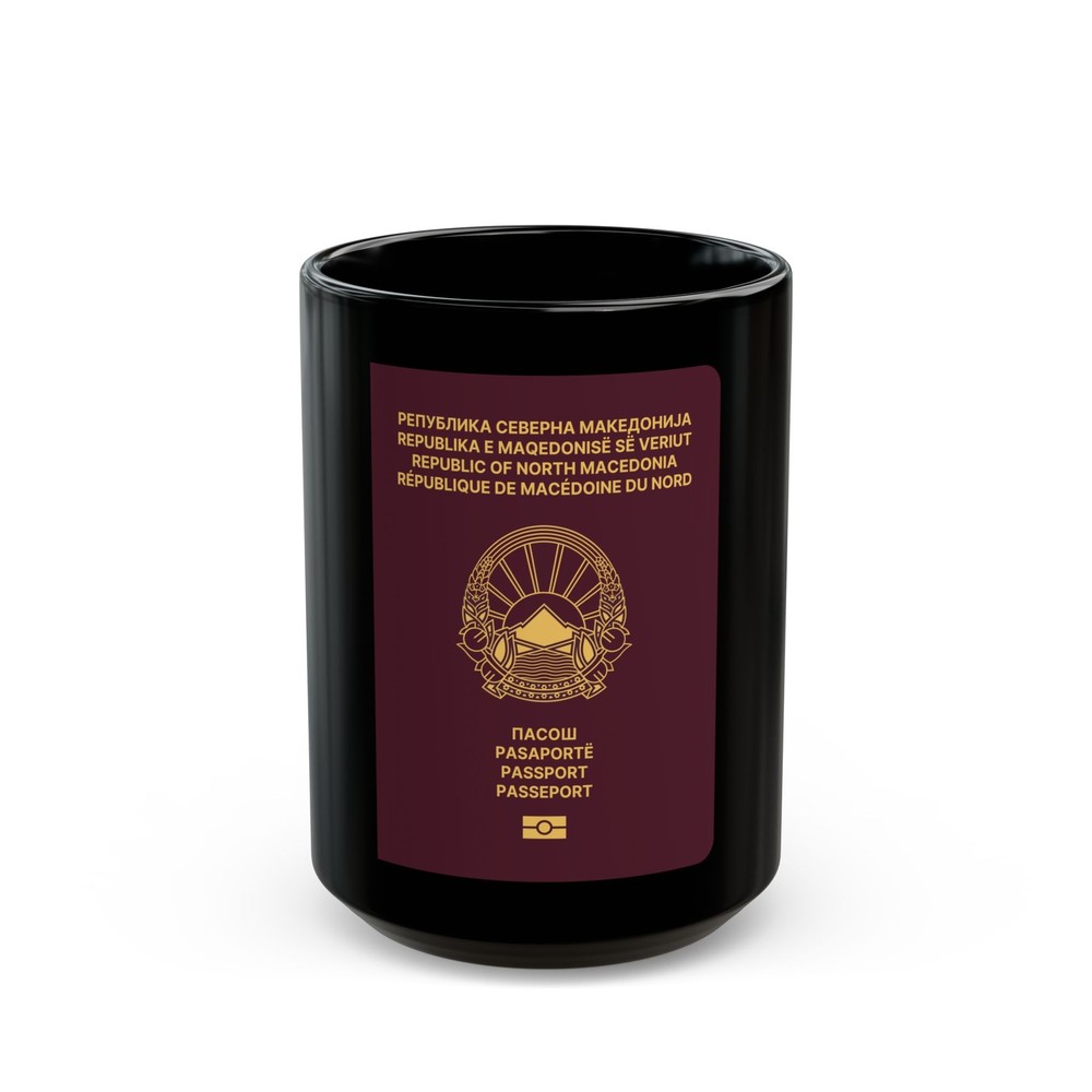 Macedonian Passport (Type B) - Black Coffee Mug