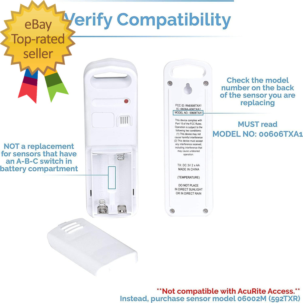 Wireless Indoor Outdoor Temperature Sensor (06009RMA1 / 606TXA1)
