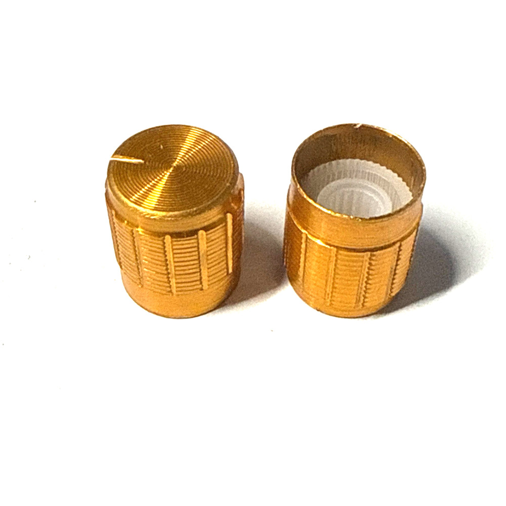 set of 2 knobs OD = 15 mm for push it in 6 mm shaft 0.25 inch DARK GOLD