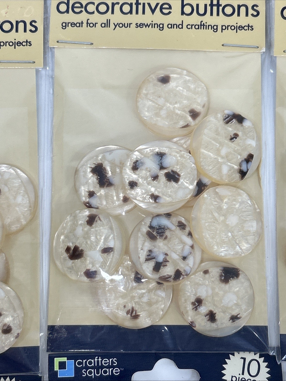 Crafters Square Buttons Lot Flower Sewing Jewelry Craft Marble Acrylic Plastic