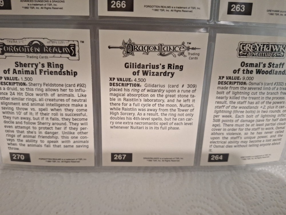 18 Dungeons And Dragons Cards. 1992