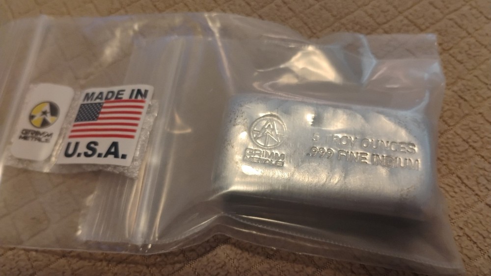 5oz Troy Indium Bar Grimm Metals