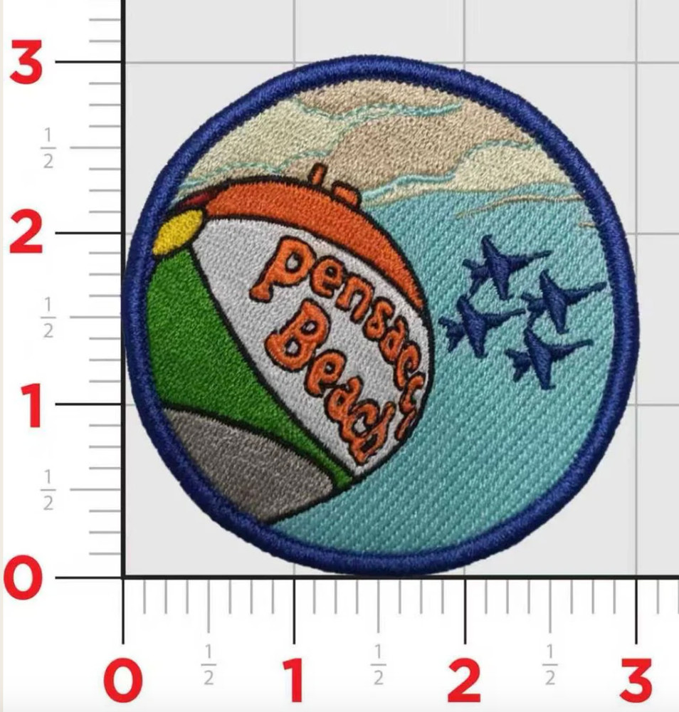 NAVY NAS PENSACOLA BEACH SUMMER BLUE ANGELS EMBROIDERED PATCH HOOK & LOOP