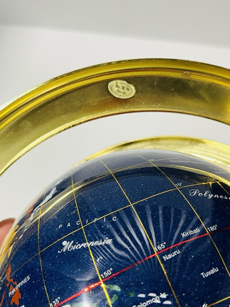 Gemstone globe Double Axis 9 Inch Tall