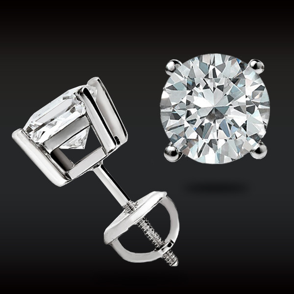 REAL 14K WHITE GOLD 1.00 CT BRILLIANT CUT GRA MOISSANITE STUDS SCREW-BACK GIFT