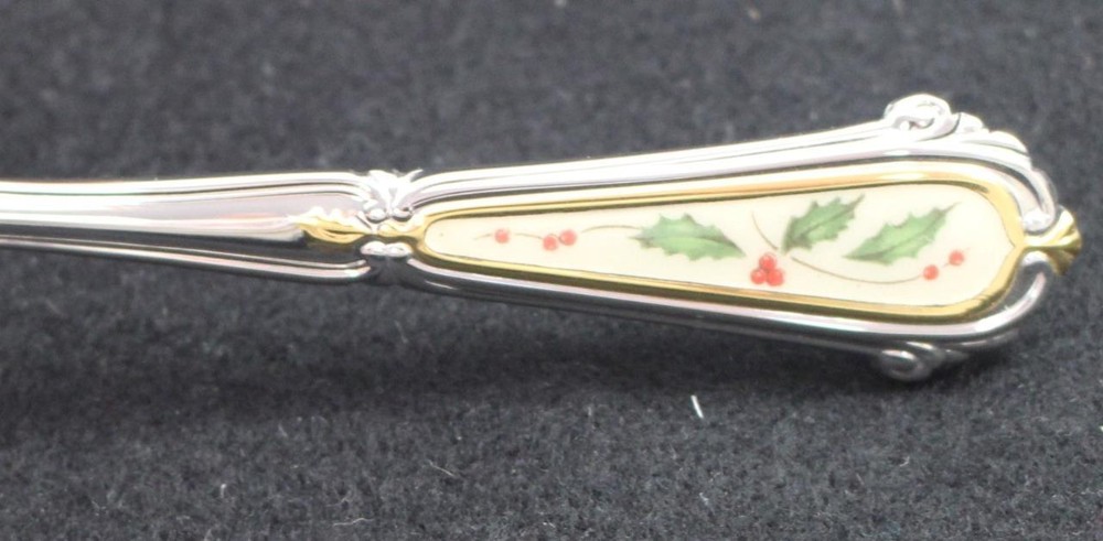 Lenox Holiday Stainless Sugar Shell Spoon in Box