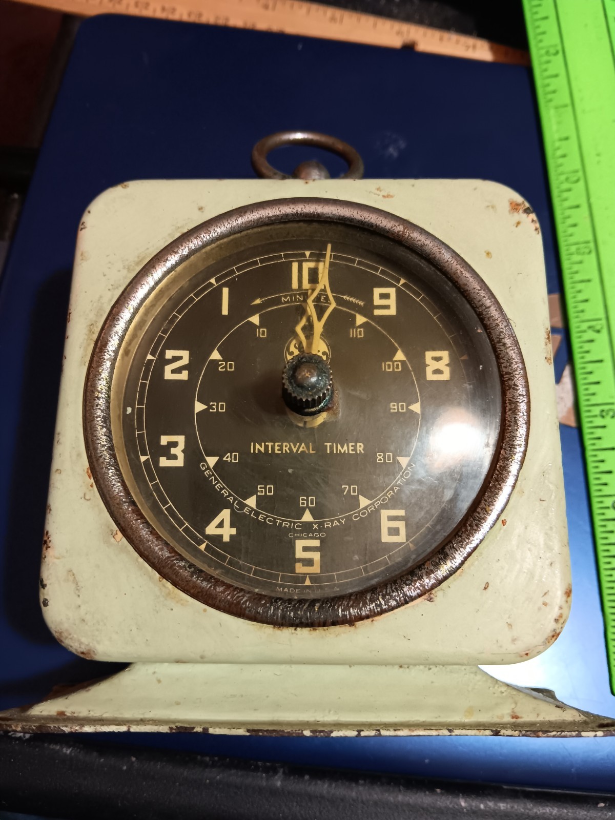 ANTIQUE GE General Electric X-Ray Corporation Wind-Up Interval Timer- Works