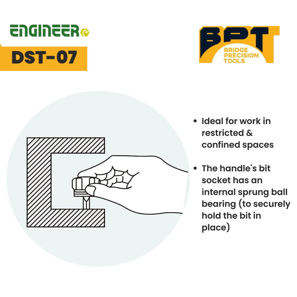 ENGINEER DST-07 Micro Stubby Reversible Screwdriver, Made In Japan