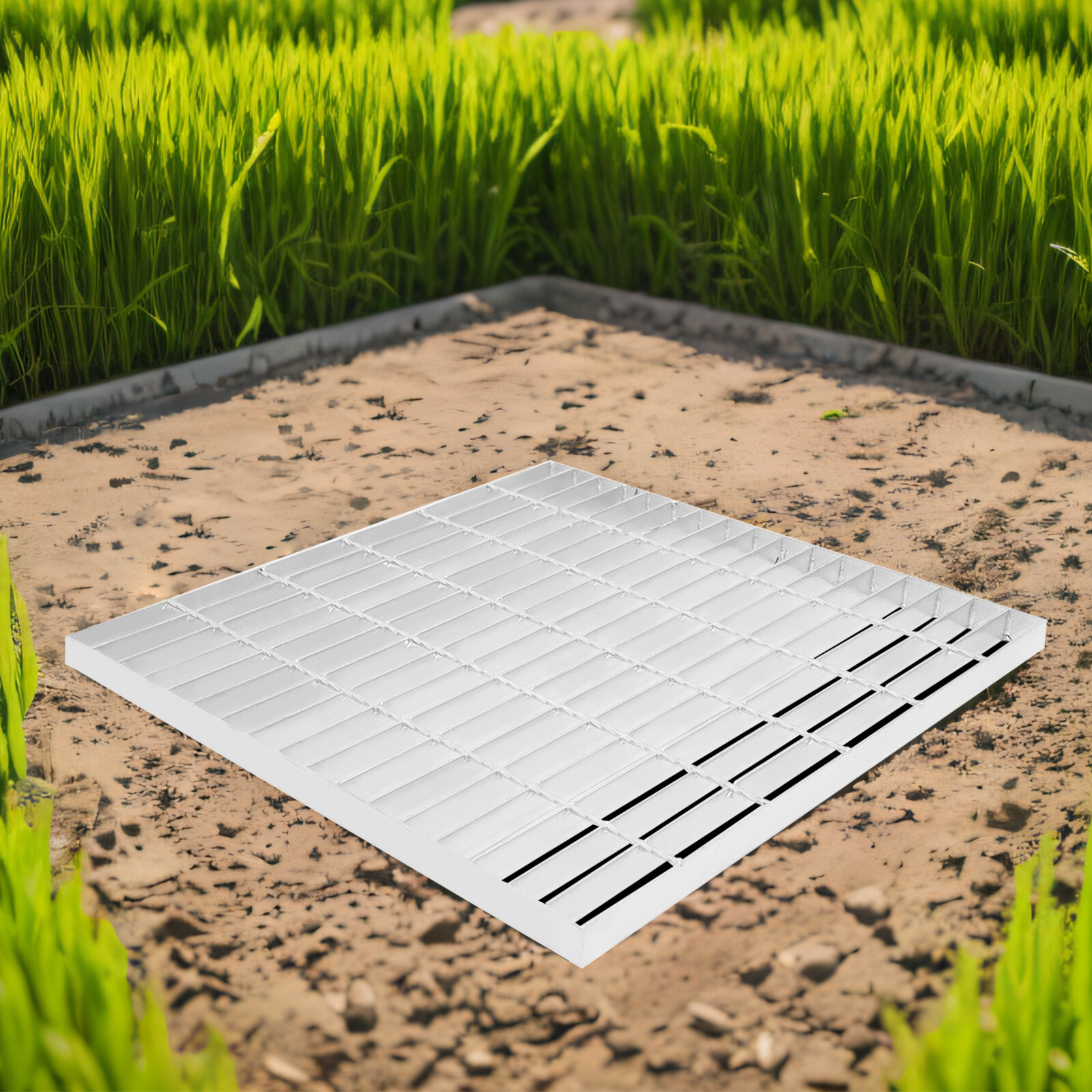 Driveway Drain Cover Steel Grate B125 Class Channel 23.6x23.6in USA