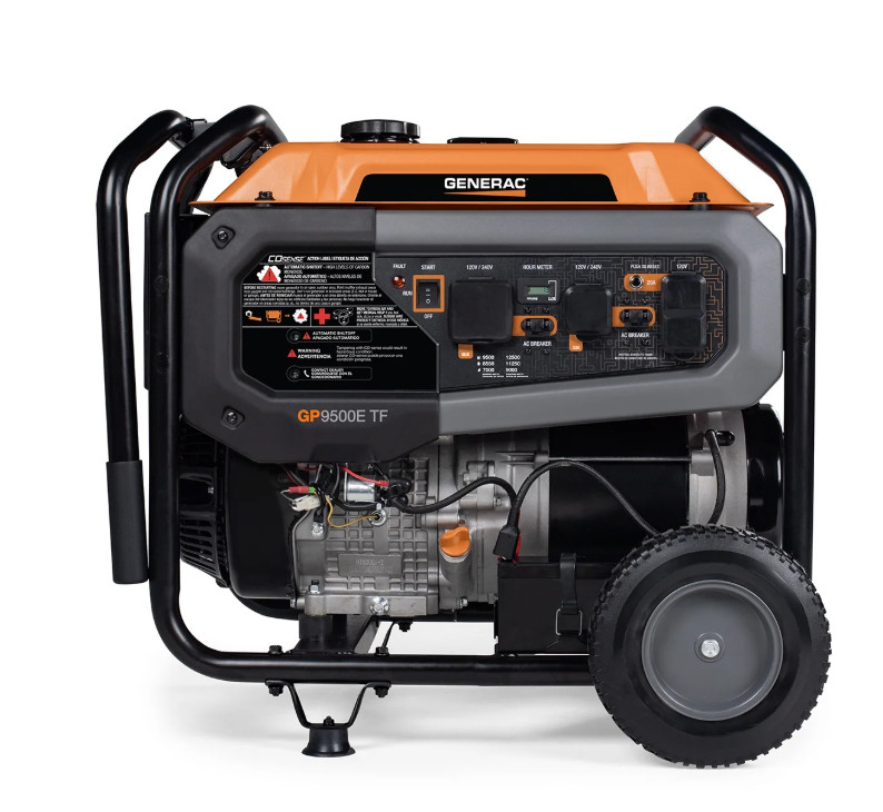 Generac GP9500E 9,500-Watt Tri Fuel Electric-Start Portable Generator with CO-Se