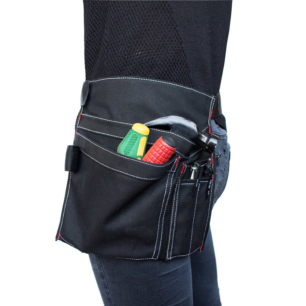 Tool Pouch Single Side Apron with 5 Pockets and 1 Hammer Loop Fits for Hammer...