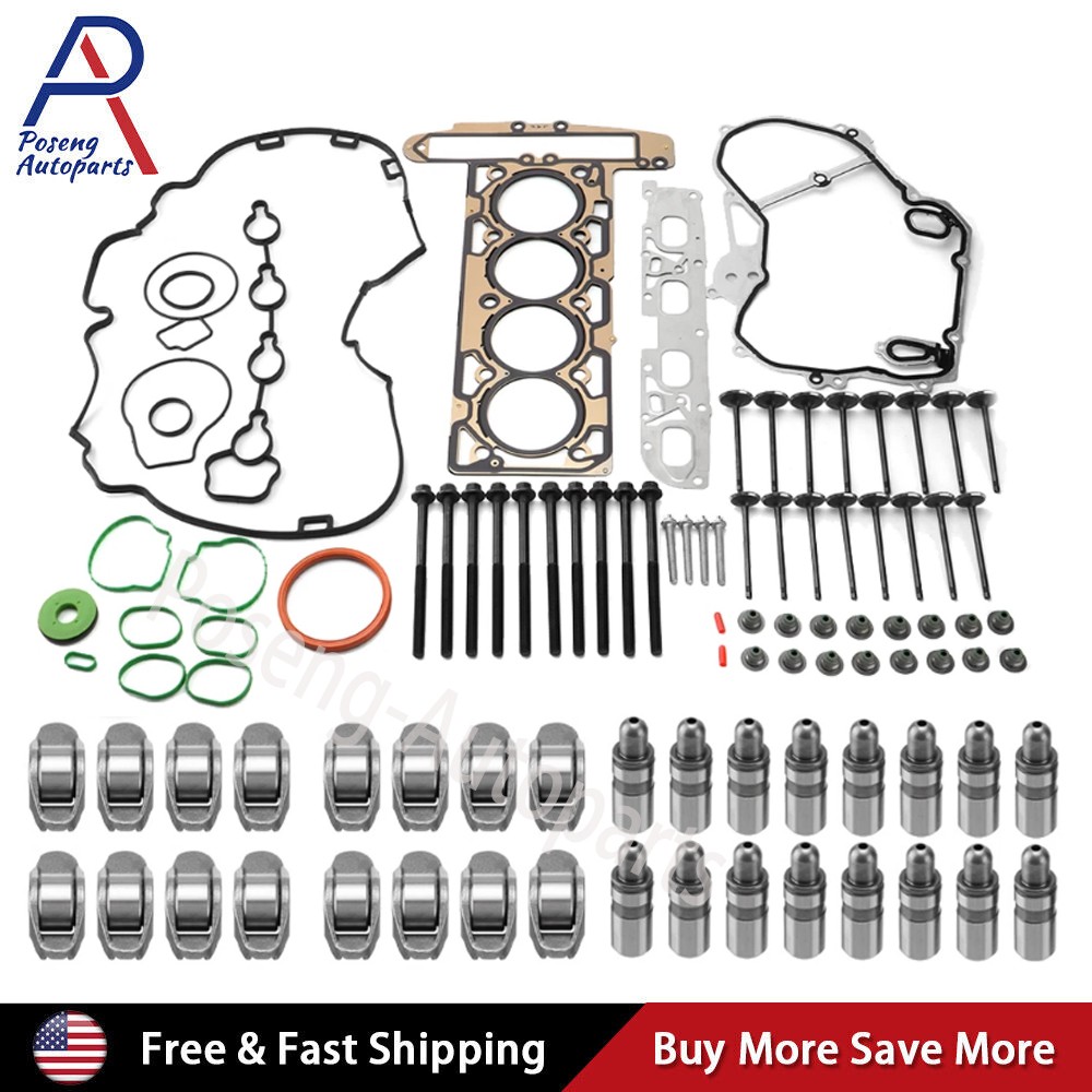 Head Gasket Set & Rocker Arms & Valve Lifter For Chevy Equinox GMC Terrain 2.4L