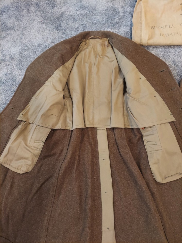 WWII Uniform Grouping - WW2 Sergeant Uniform Set - Jacket, Pants, Overcoat Etc