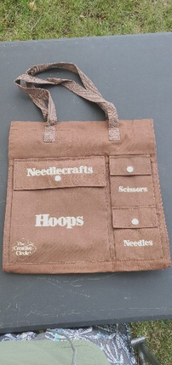 The Creative Circle Brown Canvas Needlework Tote Bag