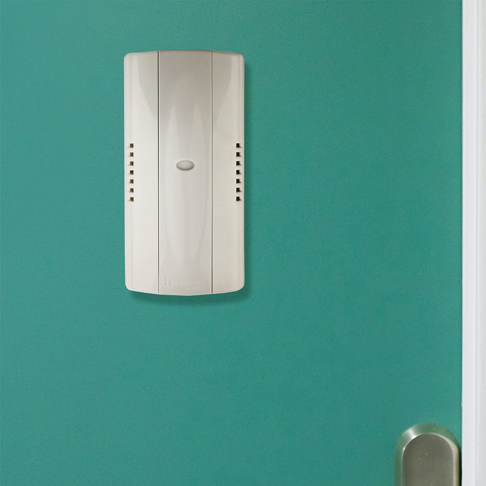 2-Note Mechanical Door Bell Chime with Button and Viewer, Silver