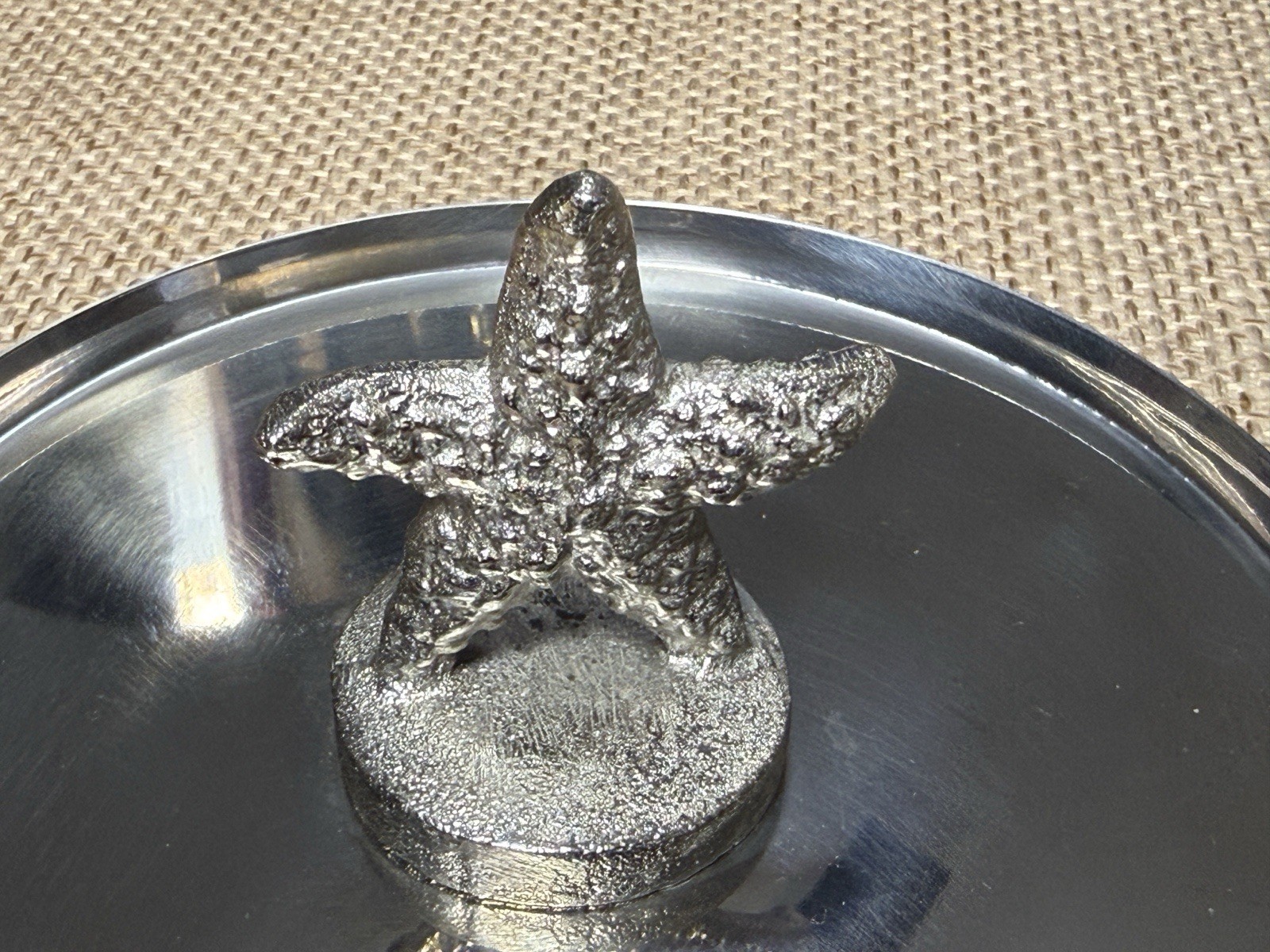 Pier 1 Starfish Ice Bucket Seahorse Stainless Steel Lid Ice Tongs Coastal Decor