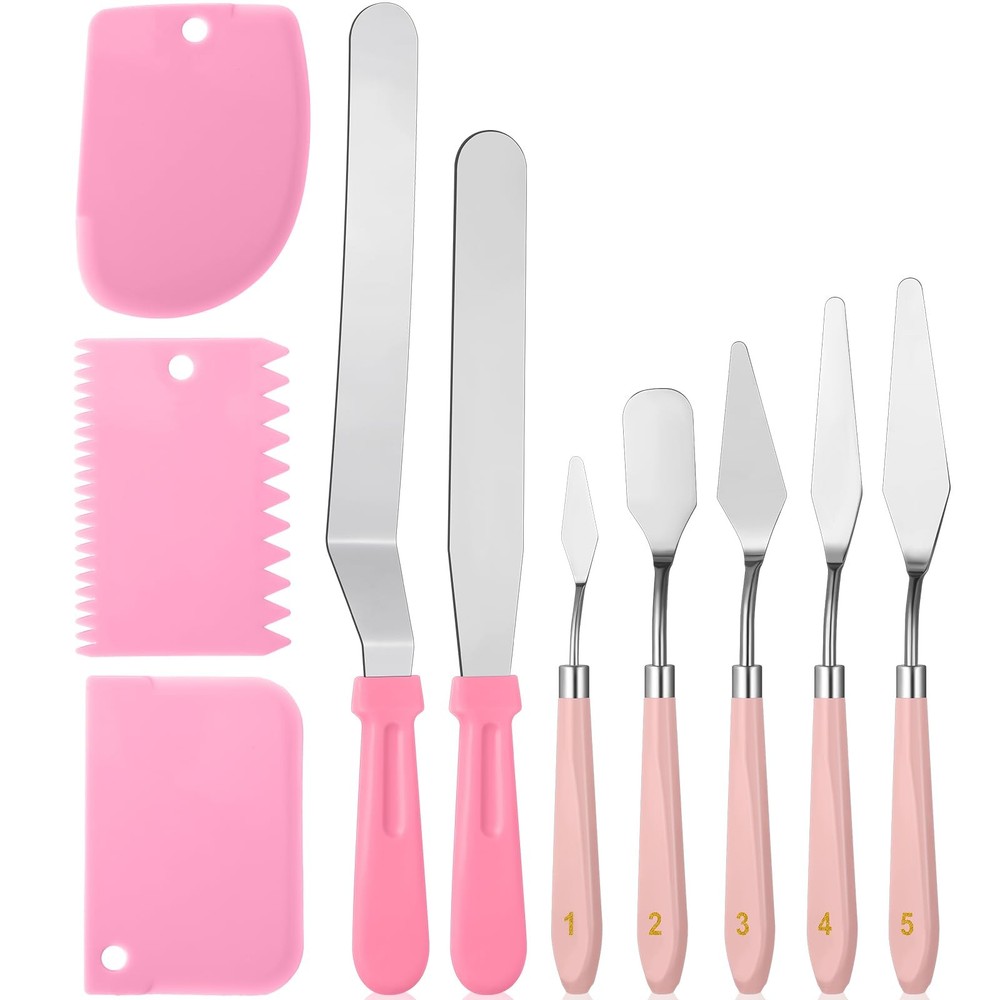 10 Pcs cake spatula set Decorating Kit Baking Supply Tools for Beginners and ...