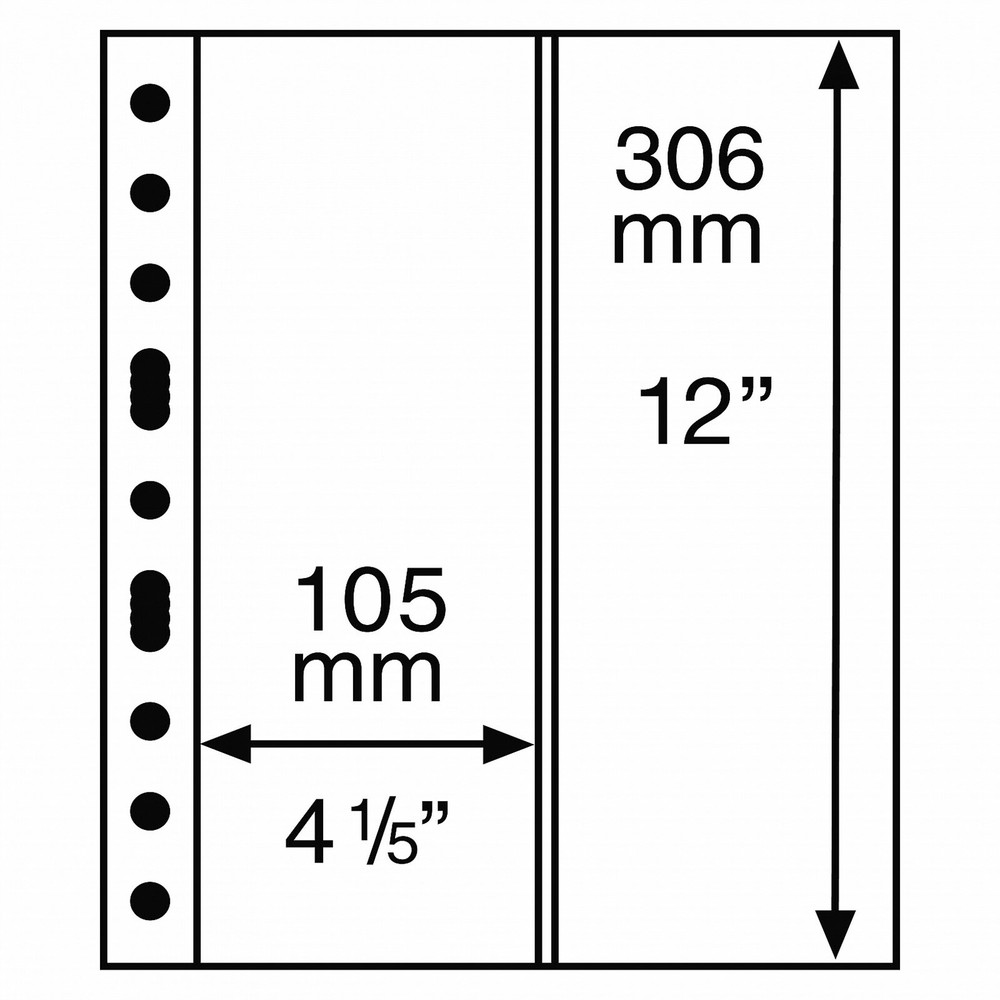 2 Clear Pocket Pages For Roll Stamp Archival Quality Pack of 5 Lighthouse Grande