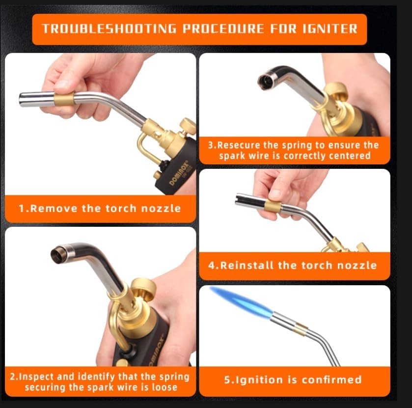 High-Intensity Propane Torch Head with Trigger Start for Precise Ignition
