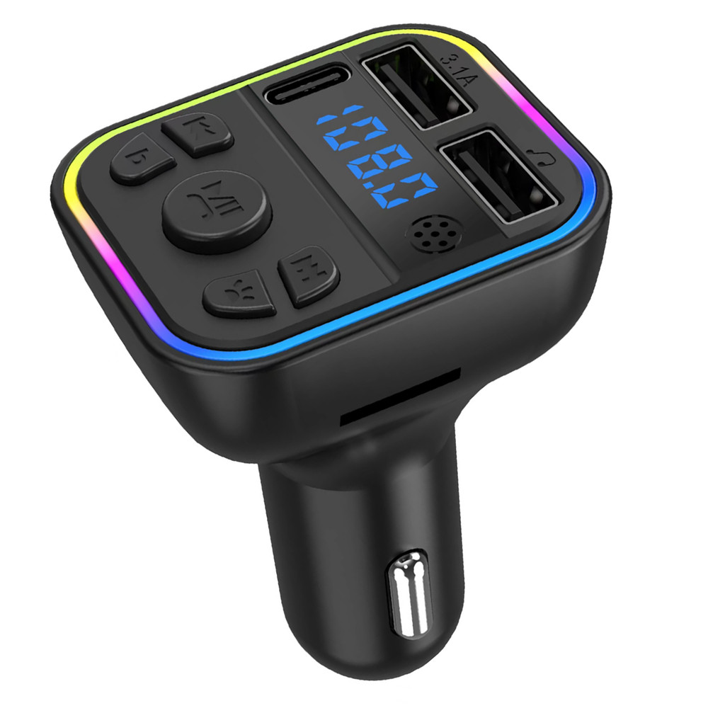 Fast Charger Car FM Transmitter Adapter PD Type-C Dual USB Fast Charger Adapter