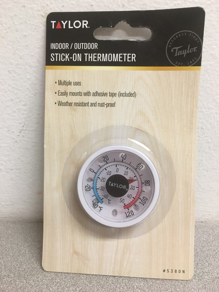 Taylor Dial Mini Thermometer Plastic White 1.75 in.