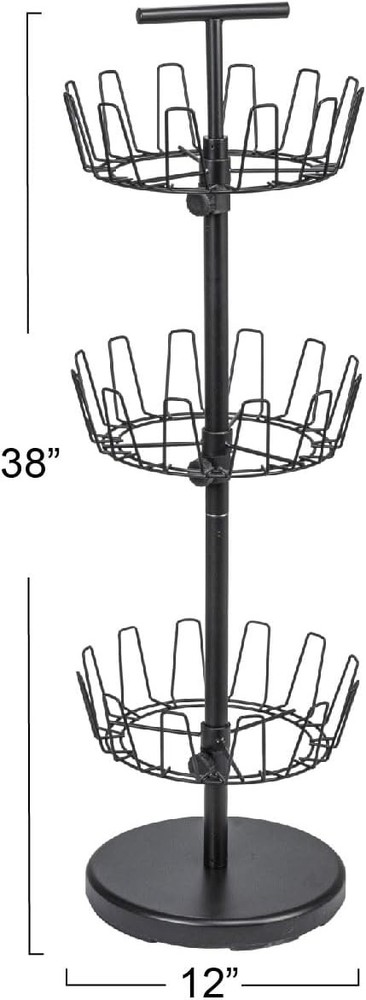 3-Tier Shoe Storage Tree Matte Black