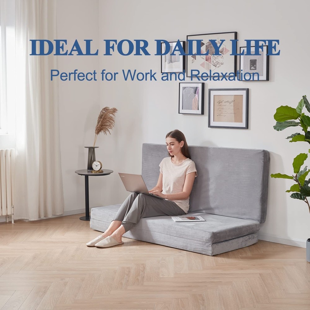 SINWEEK 4" Twin Memory Foam Folding Mattress with Storage Bag - Foldable Trif...