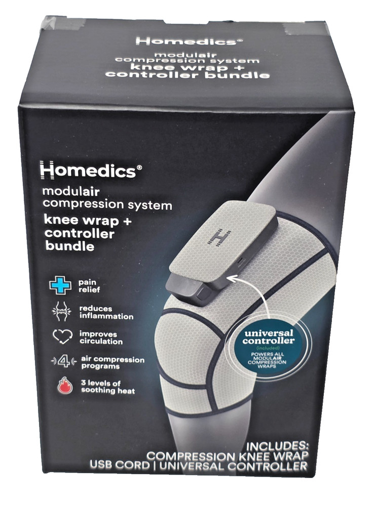 Homedics Modulair Compression System Knee Wrap Controller Bundle Pain Relief New