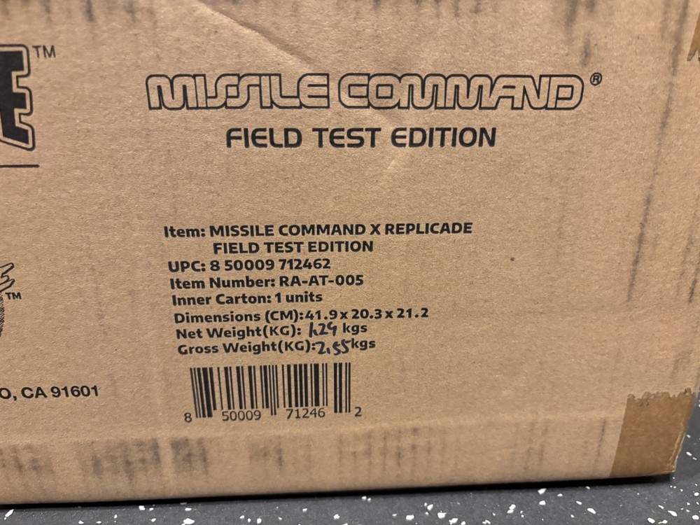 Replicade MISSILE COMMAND - Ltd FIELD TEST EDITION 1/6 Scale 12" Arcade - NEW