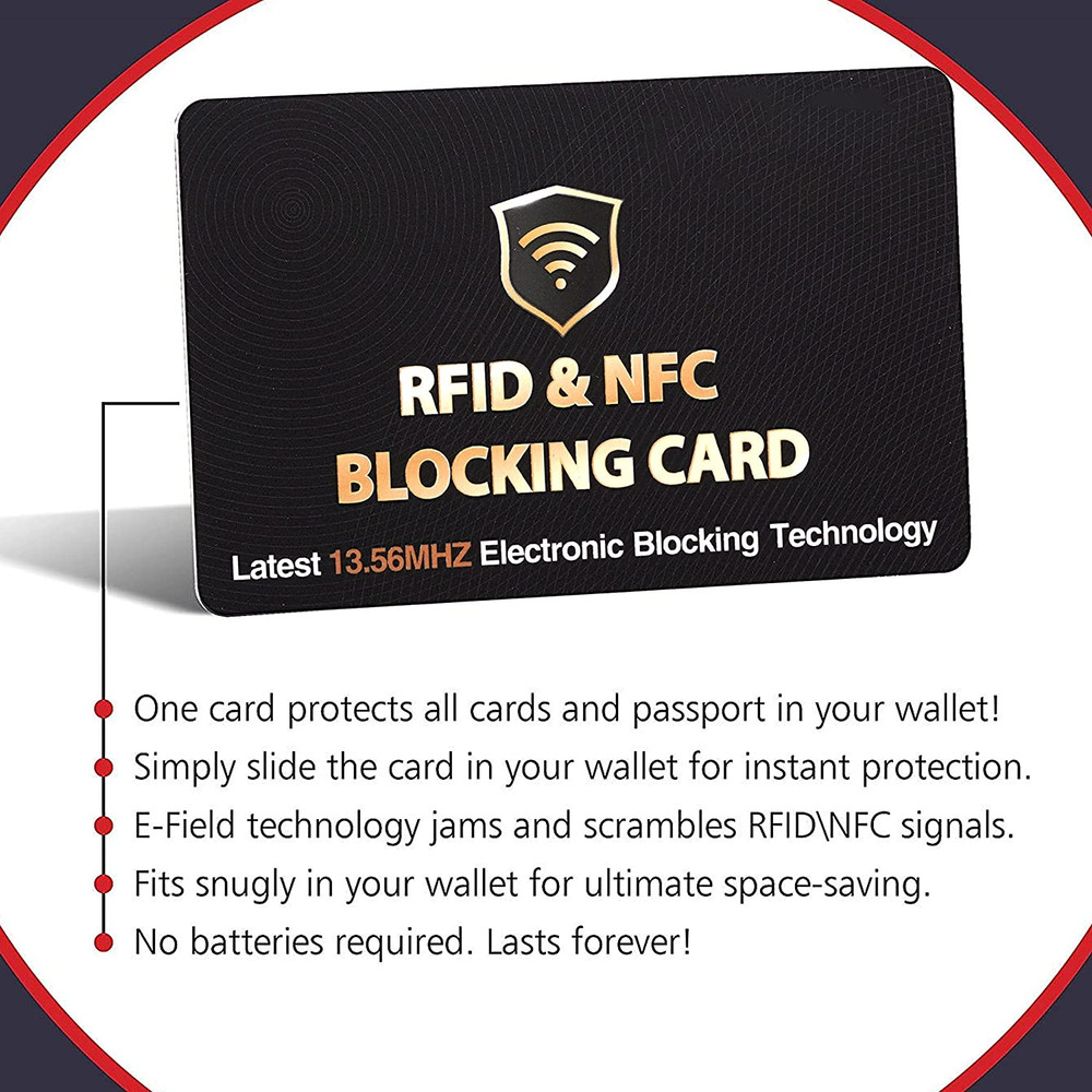 SAITECH IT RFID Blocking Cards - 5 Pack, Protects Entire Wallet, Black