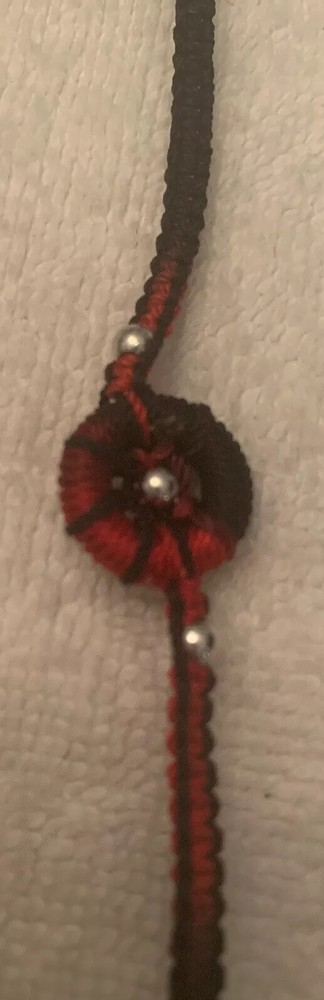 8” Black & Red Woven Bracelet