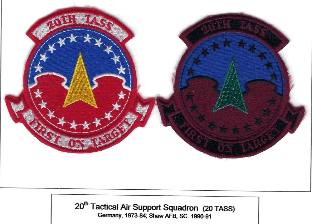 PATCH USAF 20TH TASS TACTICAL AIR SUPPORT SQ PAIR SHAW AFB P84